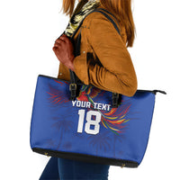 Haiti Heritage Football 2026 Custom Leather Tote Bag Hispaniolan Trogon Bird