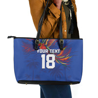 Haiti Heritage Football 2026 Custom Leather Tote Bag Hispaniolan Trogon Bird