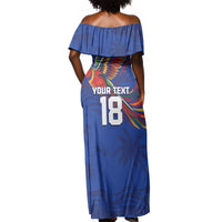 Haiti Heritage Football 2026 Custom Off Shoulder Maxi Dress Hispaniolan Trogon Bird
