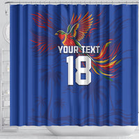 Haiti Heritage Football 2026 Custom Shower Curtain Hispaniolan Trogon Bird