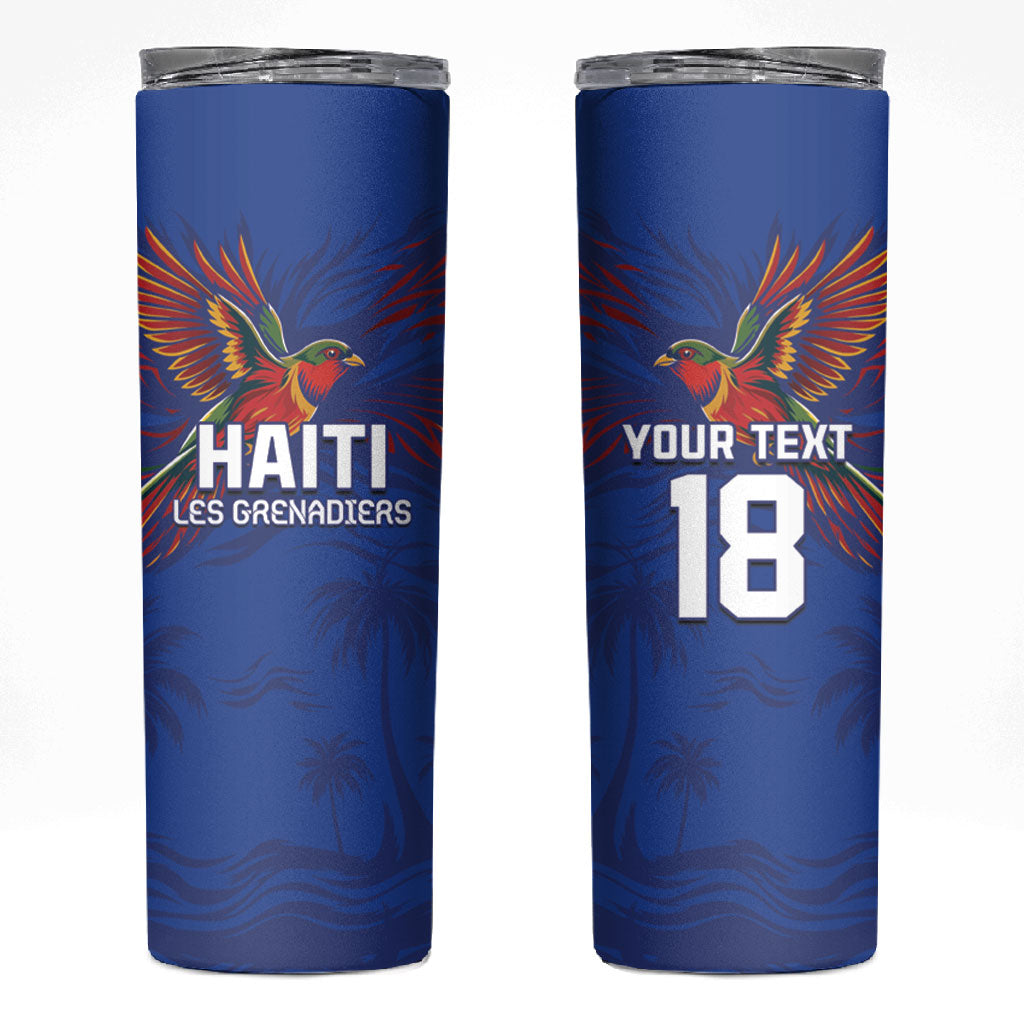 Haiti Heritage Football 2026 Custom Skinny Tumbler Hispaniolan Trogon Bird