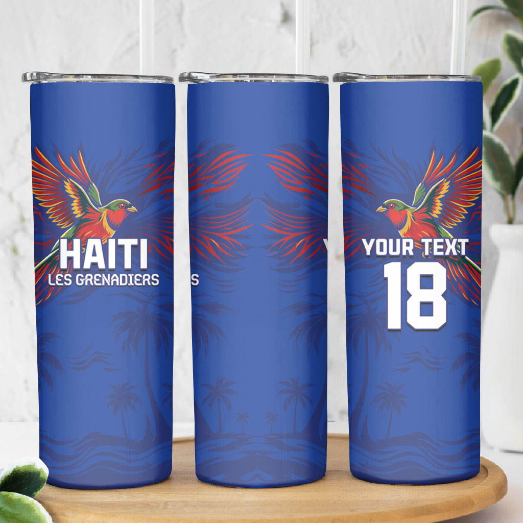 Haiti Heritage Football 2026 Custom Skinny Tumbler Hispaniolan Trogon Bird