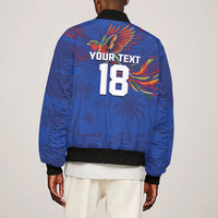 Haiti Heritage Football 2026 Custom Sleeve Zip Bomber Jacket Hispaniolan Trogon Bird