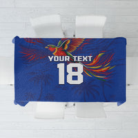 Haiti Heritage Football 2026 Custom Tablecloth Hispaniolan Trogon Bird