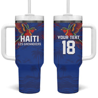 Haiti Heritage Football 2026 Custom Tumbler With Handle Hispaniolan Trogon Bird