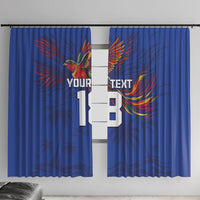 Haiti Heritage Football 2026 Custom Window Curtain Hispaniolan Trogon Bird