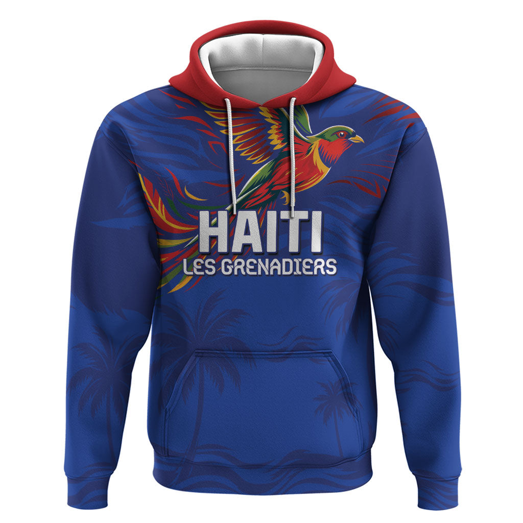 Haiti Heritage Football 2026 Custom Zip Hoodie Hispaniolan Trogon Bird