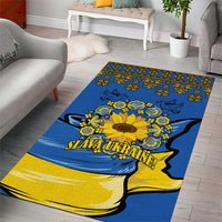 Ukraine Sunflower Peace Sign Area Rug With Folk Patterns - Wonder Print Shop
