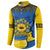 Ukraine Sunflower Peace Sign Button Sweatshirt With Folk Patterns - Wonder Print Shop