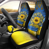 Ukraine Sunflower Peace Sign Car Seat Cover With Folk Patterns - Wonder Print Shop