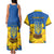 Ukraine Sunflower Peace Sign Couples Matching Tank Maxi Dress and Hawaiian Shirt With Folk Patterns - Wonder Print Shop