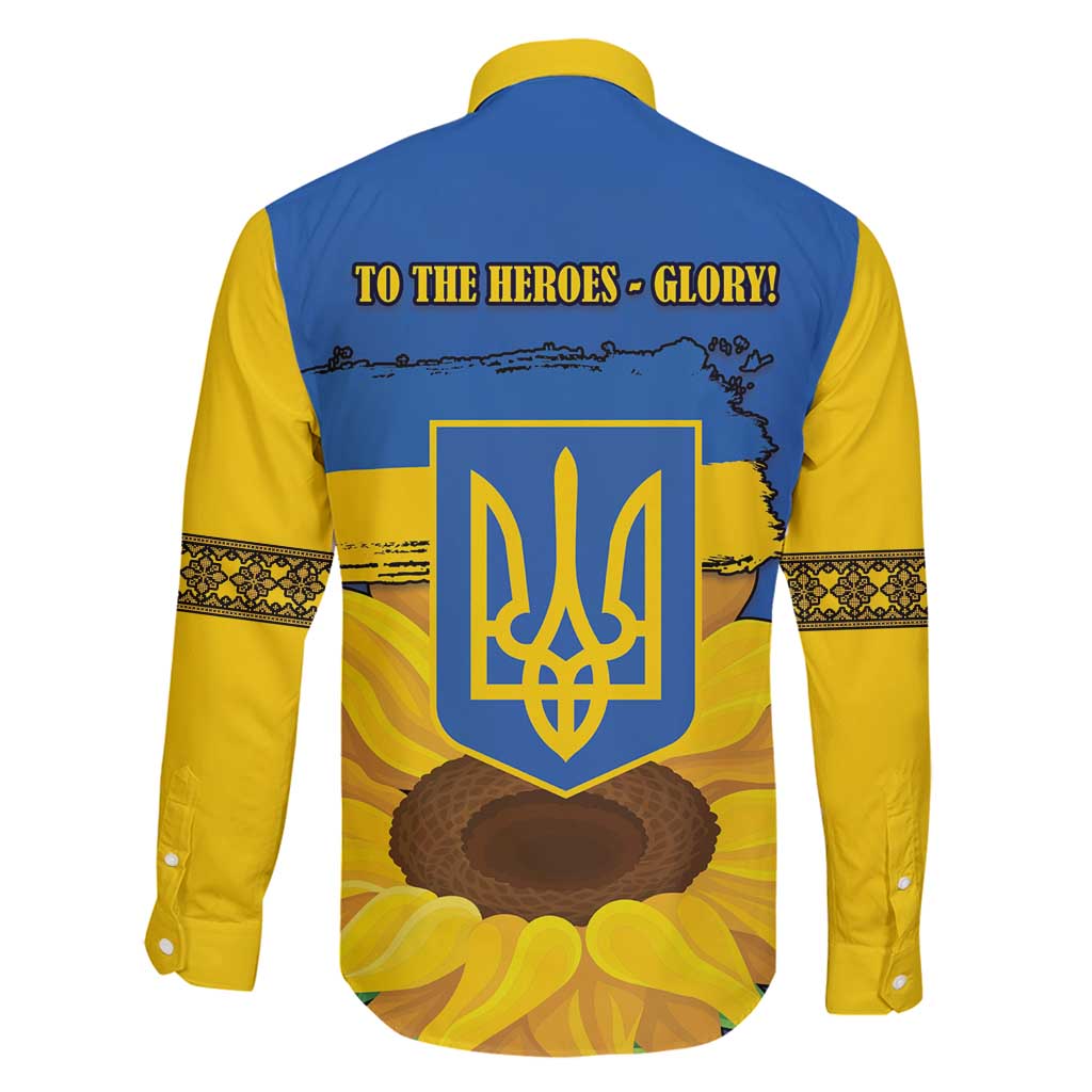 Ukraine Sunflower Peace Sign Family Matching Long Sleeve Bodycon Dress and Hawaiian Shirt With Folk Patterns - Wonder Print Shop