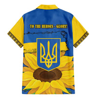 Ukraine Sunflower Peace Sign Family Matching Mermaid Dress and Hawaiian Shirt With Folk Patterns - Wonder Print Shop