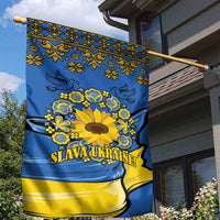 Ukraine Sunflower Peace Sign Garden Flag With Folk Patterns - Wonder Print Shop