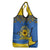 Ukraine Sunflower Peace Sign Grocery Bag With Folk Patterns