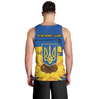 Ukraine Sunflower Peace Sign Men Tank Top With Folk Patterns - Wonder Print Shop