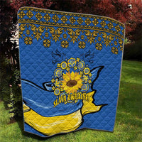 Ukraine Sunflower Peace Sign Quilt With Folk Patterns - Wonder Print Shop