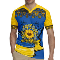 Ukraine Sunflower Peace Sign Rugby Jersey With Folk Patterns - Wonder Print Shop