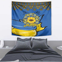 Ukraine Sunflower Peace Sign Tapestry With Folk Patterns - Wonder Print Shop