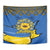 Ukraine Sunflower Peace Sign Tapestry With Folk Patterns - Wonder Print Shop