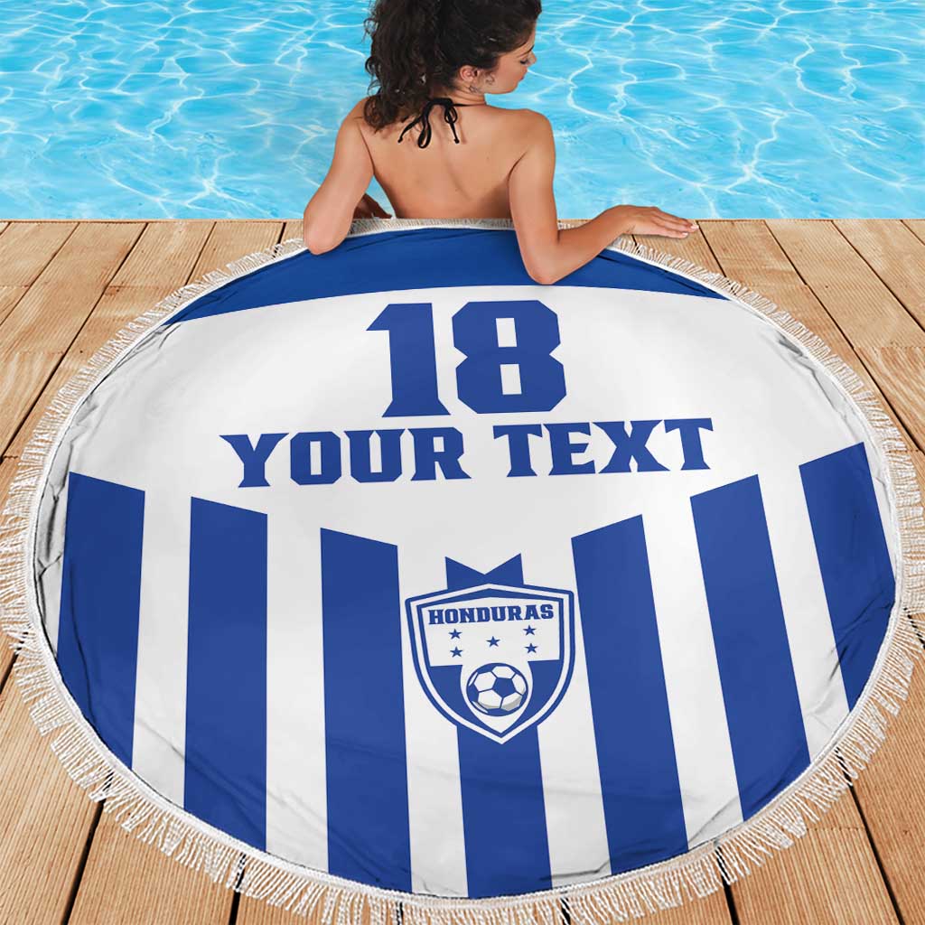 Custom Honduras Football Beach Blanket Los Catrachos Sporty Style - Wonder Print Shop