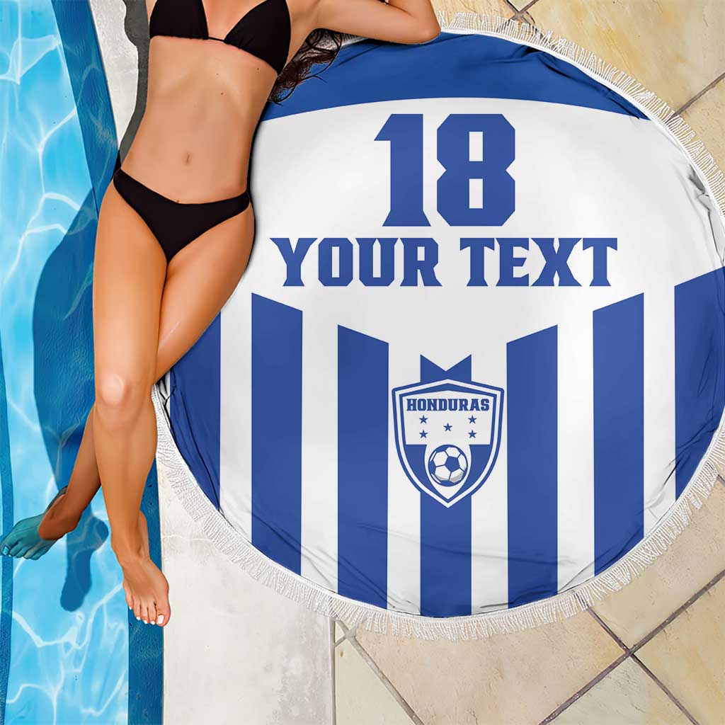 Custom Honduras Football Beach Blanket Los Catrachos Sporty Style - Wonder Print Shop