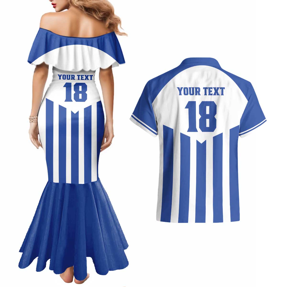 Custom Honduras Football Couples Matching Mermaid Dress and Hawaiian Shirt Los Catrachos Sporty Style - Wonder Print Shop