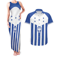 Custom Honduras Football Couples Matching Tank Maxi Dress and Hawaiian Shirt Los Catrachos Sporty Style - Wonder Print Shop