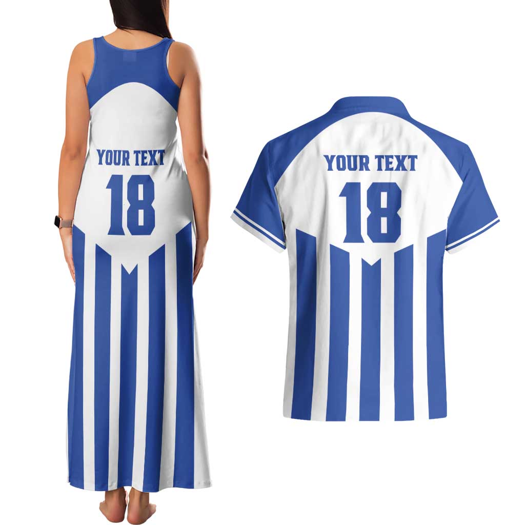 Custom Honduras Football Couples Matching Tank Maxi Dress and Hawaiian Shirt Los Catrachos Sporty Style - Wonder Print Shop