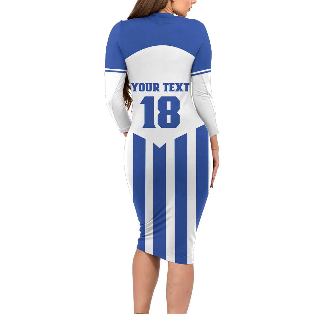 Custom Honduras Football Family Matching Long Sleeve Bodycon Dress and Hawaiian Shirt Los Catrachos Sporty Style - Wonder Print Shop