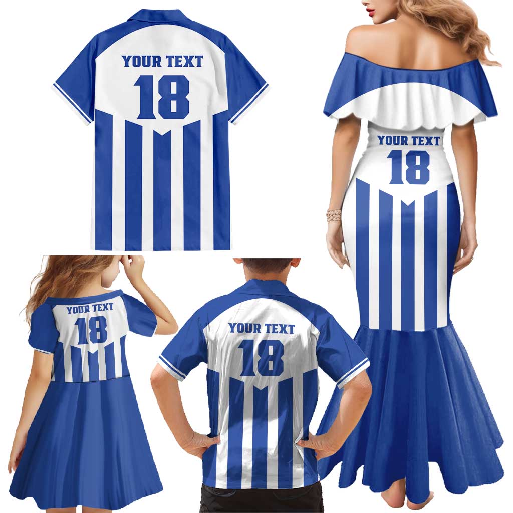 Custom Honduras Football Family Matching Mermaid Dress and Hawaiian Shirt Los Catrachos Sporty Style - Wonder Print Shop