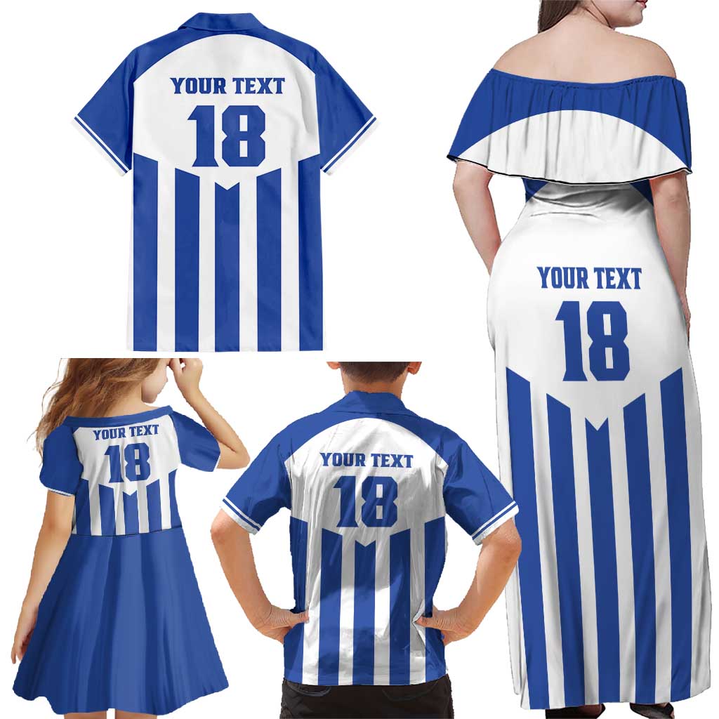 Custom Honduras Football Family Matching Off Shoulder Maxi Dress and Hawaiian Shirt Los Catrachos Sporty Style - Wonder Print Shop