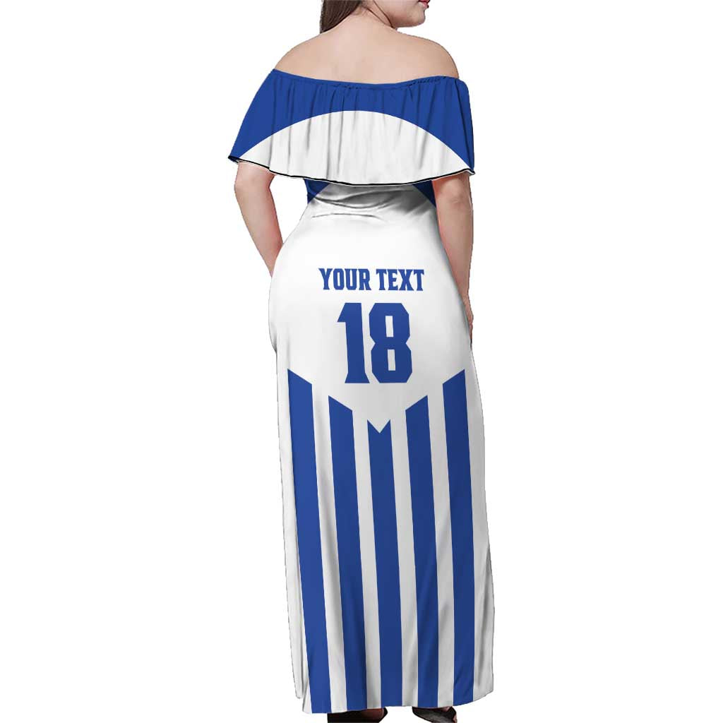 Custom Honduras Football Family Matching Off Shoulder Maxi Dress and Hawaiian Shirt Los Catrachos Sporty Style - Wonder Print Shop