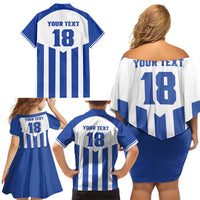 Custom Honduras Football Family Matching Off Shoulder Short Dress and Hawaiian Shirt Los Catrachos Sporty Style - Wonder Print Shop