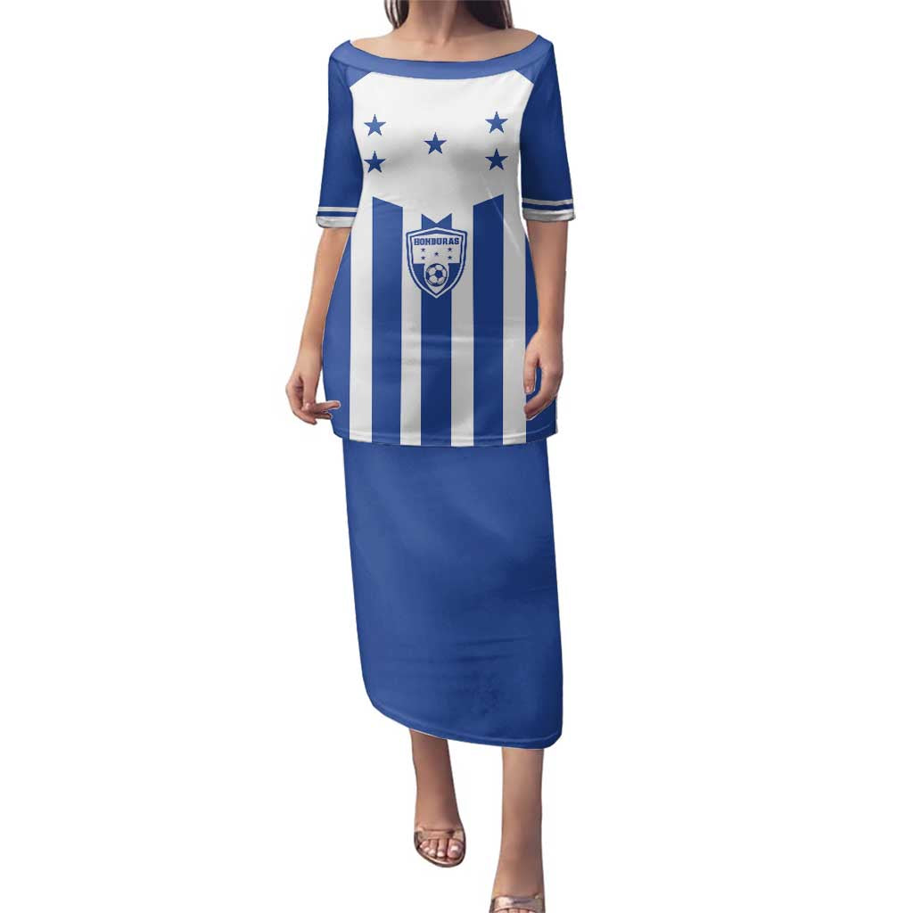 Custom Honduras Football Family Matching Puletasi and Hawaiian Shirt Los Catrachos Sporty Style - Wonder Print Shop