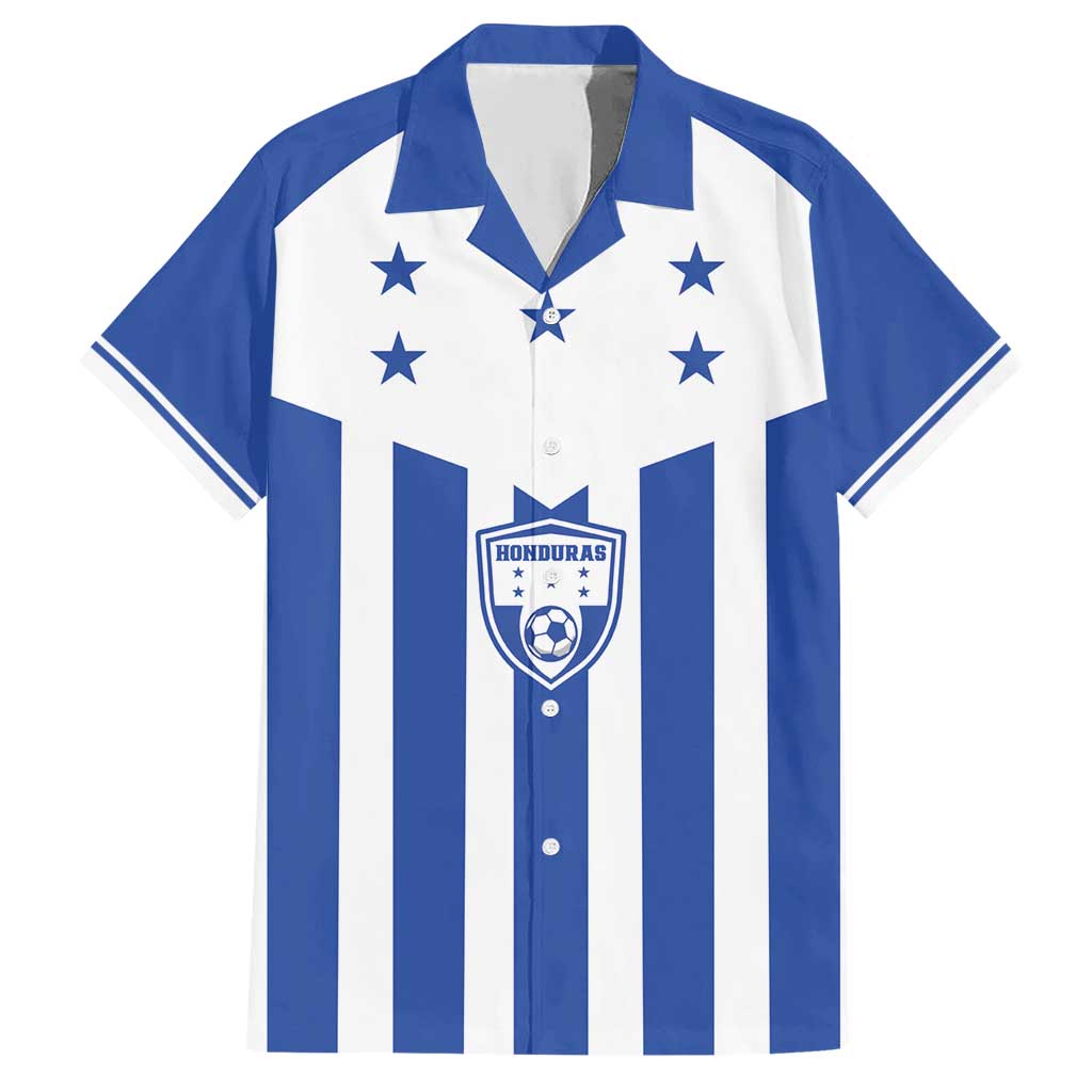 Custom Honduras Football Family Matching Short Sleeve Bodycon Dress and Hawaiian Shirt Los Catrachos Sporty Style - Wonder Print Shop