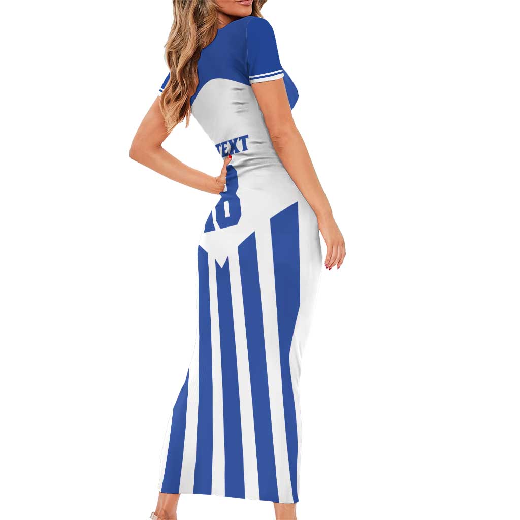 Custom Honduras Football Family Matching Short Sleeve Bodycon Dress and Hawaiian Shirt Los Catrachos Sporty Style - Wonder Print Shop