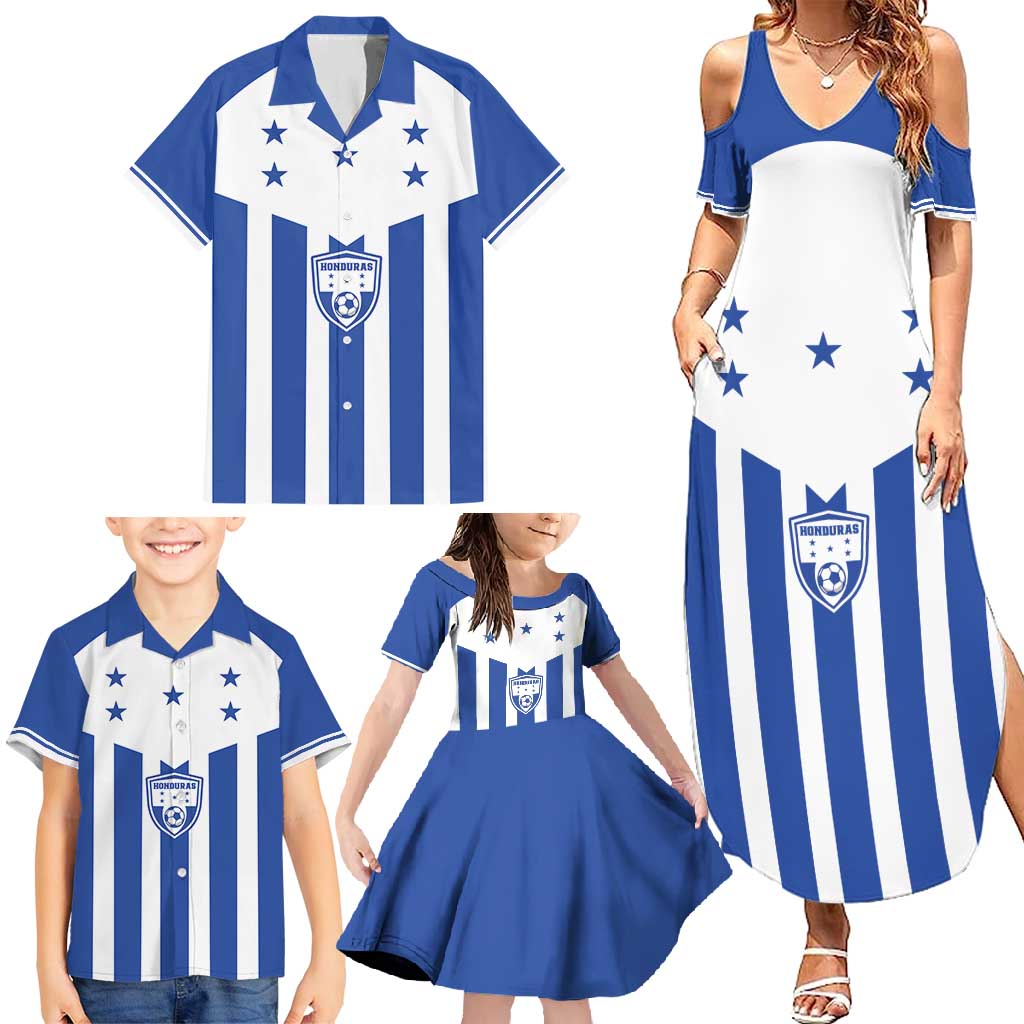 Custom Honduras Football Family Matching Summer Maxi Dress and Hawaiian Shirt Los Catrachos Sporty Style - Wonder Print Shop