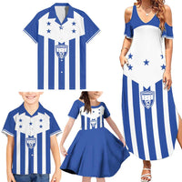 Custom Honduras Football Family Matching Summer Maxi Dress and Hawaiian Shirt Los Catrachos Sporty Style - Wonder Print Shop