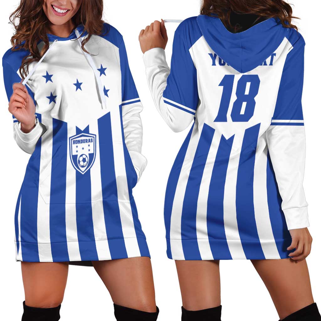 Custom Honduras Football Hoodie Dress Los Catrachos Sporty Style - Wonder Print Shop