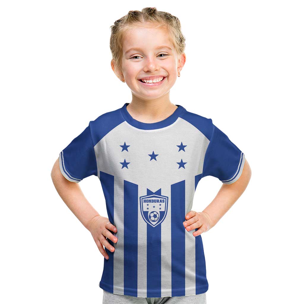 Custom Honduras Football Kid T Shirt Los Catrachos Sporty Style - Wonder Print Shop