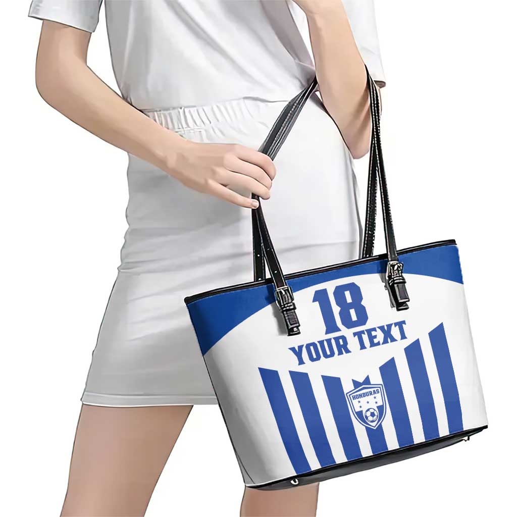 Custom Honduras Football Leather Tote Bag Los Catrachos Sporty Style - Wonder Print Shop