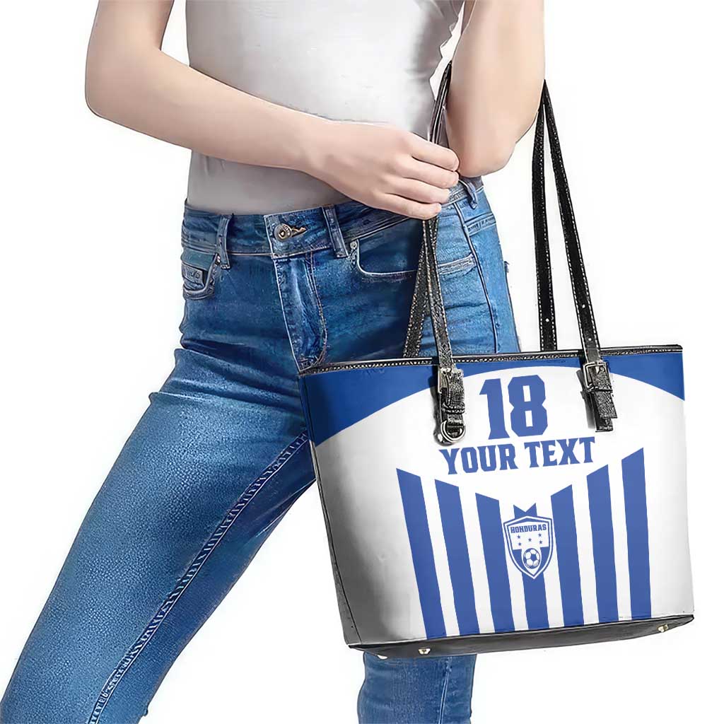 Custom Honduras Football Leather Tote Bag Los Catrachos Sporty Style - Wonder Print Shop