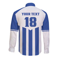 Custom Honduras Football Long Sleeve Button Shirt Los Catrachos Sporty Style - Wonder Print Shop