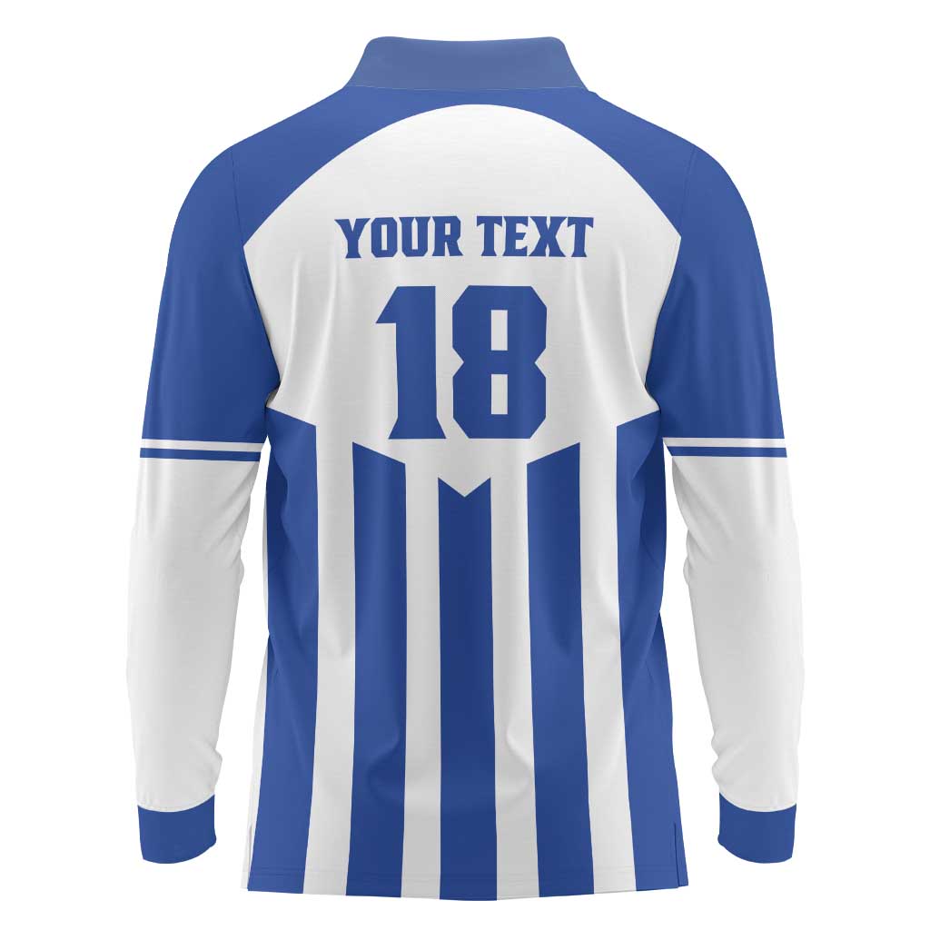 Custom Honduras Football Long Sleeve Polo Shirt Los Catrachos Sporty Style - Wonder Print Shop