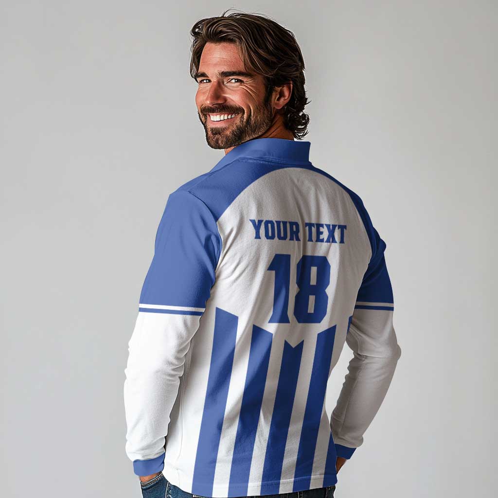 Custom Honduras Football Long Sleeve Polo Shirt Los Catrachos Sporty Style - Wonder Print Shop