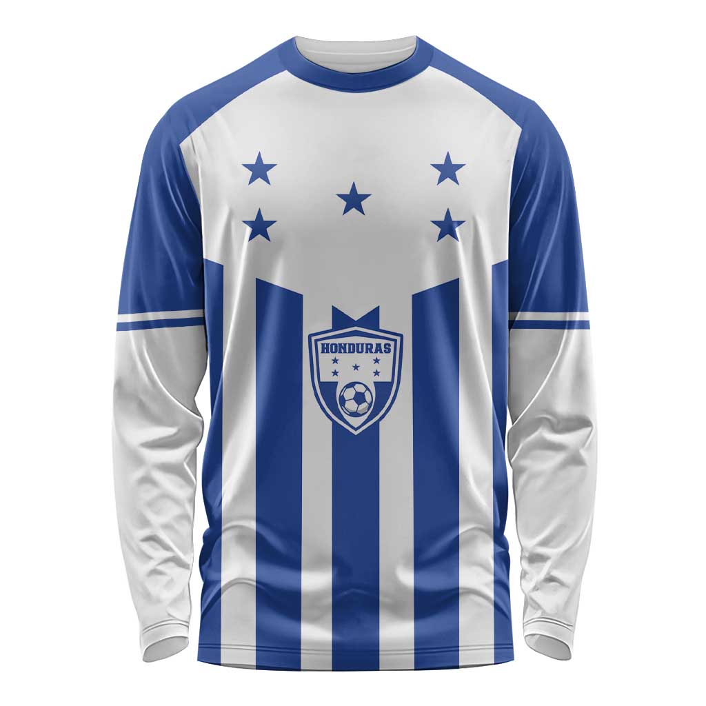 Custom Honduras Football Long Sleeve Shirt Los Catrachos Sporty Style - Wonder Print Shop
