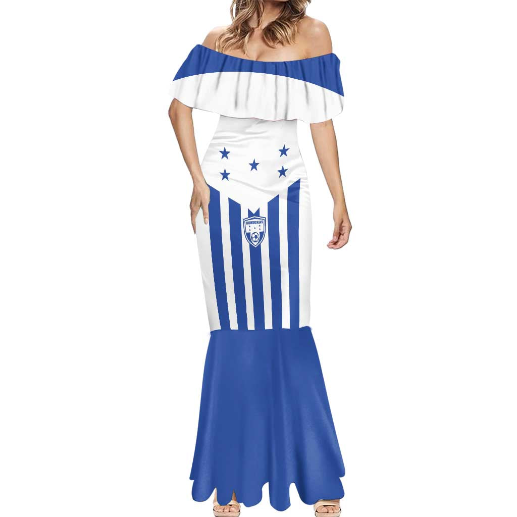 Custom Honduras Football Mermaid Dress Los Catrachos Sporty Style - Wonder Print Shop