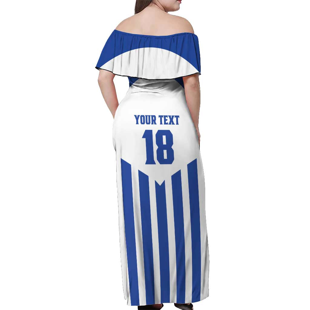 Custom Honduras Football Off Shoulder Maxi Dress Los Catrachos Sporty Style - Wonder Print Shop