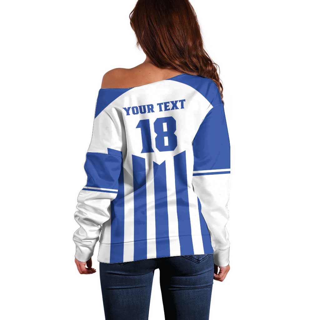 Custom Honduras Football Off Shoulder Sweater Los Catrachos Sporty Style - Wonder Print Shop